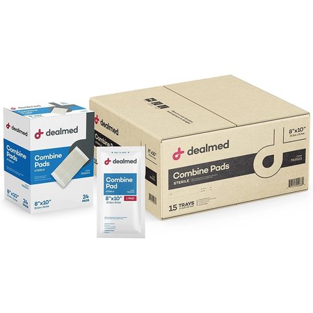 DEALMED Abd Combine Pads 8" X 10", Sterile, 24/Bx, 15/Cs, 360PK 783503